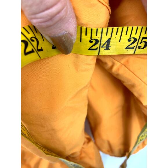 L.L. Bean Neon Orange Vtg 90s Hooded Anorak Quilted Jacket Oversized Size M - Picture 7 of 8